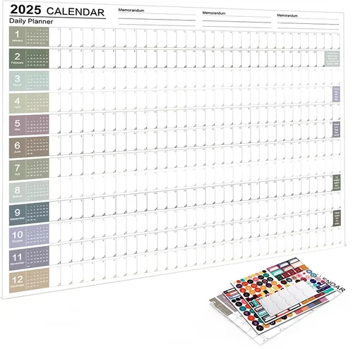 Miniatura 2 de Calendario de póster de 29 x 20 pulgadas, calendario de pared 2025, planificador de pared anual de 12 meses, calendario de pared grande para todo