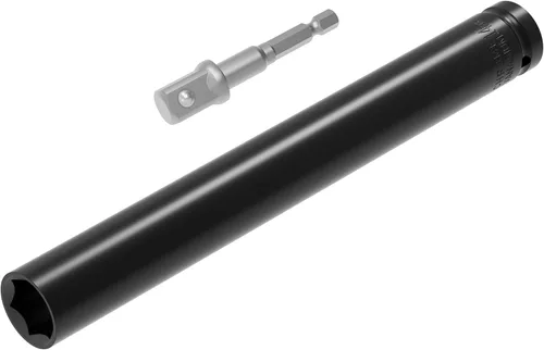 Miniatura 9 de Juego de Accesorios para Llave de Impacto de 1/2 Pulgada, 19mm (3/4 Pulgada) de Profundidad, 6 Puntos, 6 Pulgadas de Largo y Adaptador de Eje