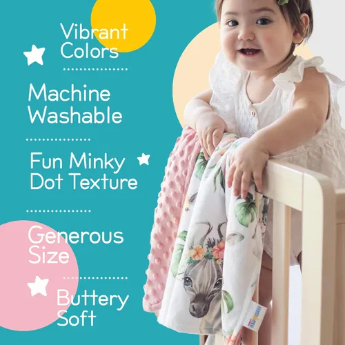 Miniatura 3 de Honey Lemonade - Manta de bebé de felpa suave y ligera de punto minky para recién nacido de 30 x 40 pulgadas - Manta suave para niños y niñas