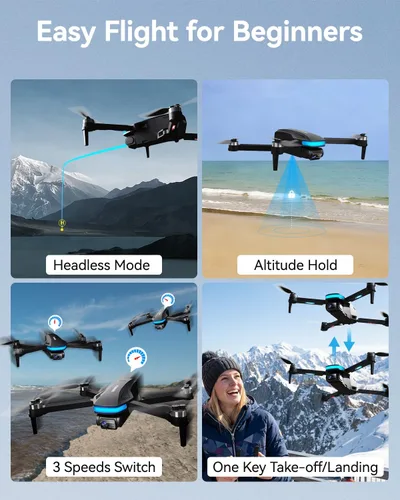 Miniatura 3 de SIMREX GPS Drone with 4K Camera for Adults , Brushless Motor Drones for Beginners ,5G WiFi FPV Foldable, Auto Return , Optical Flow & Altitude