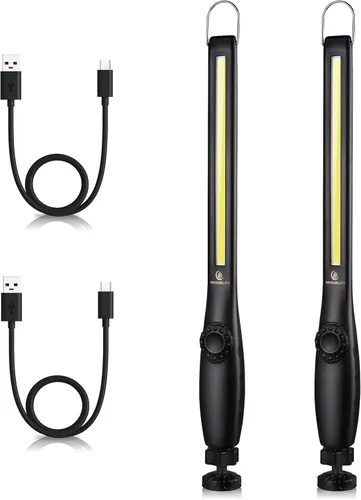 Miniatura 10 de Luz de Trabajo LED Magnética, Cable USB de 24", Capacidad de 3300mAh, Luces Indicadoras de 4 Niveles de Potencia, Base Giratoria de 360, Fuerza