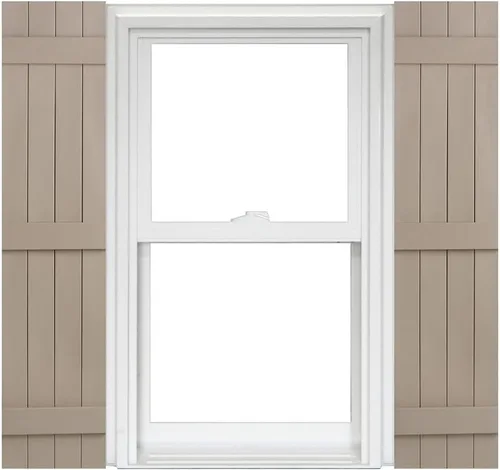 Miniatura 13 de Polaris Homeside 4 Contraventanas de Vinilo Unidas Board and Batten (1 Par) 14-1/2 pulg. x 43 pulg. - 930 Blanco