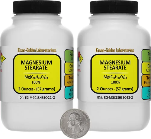 Miniatura 7 de Estearato de magnesio [Mg (C18H35O2)2] 100% USP polvo de grado alimenticio 1 oz en una botella