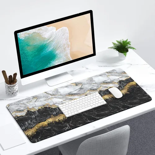 Miniatura 7 de Alfombrilla de mouse grande extendida, XXL para juegos de 31.5 x 15.7 pulgadas, alfombrilla de escritorio para teclado de computadora grande