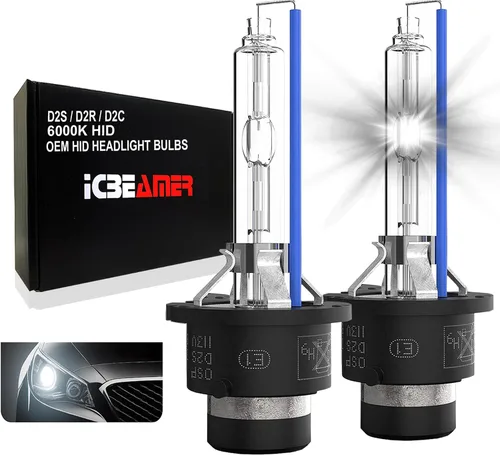Miniatura 12 de ICBEAMER 10000K D1R D1C D1S Xenon HID Reemplazo directo Reemplazar bombillas de luz baja para faros delanteros de fábrica OEM [Color: azul]