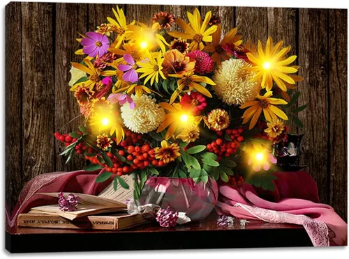 Miniatura 15 de alottagifts Impresión de Arte en Lienzo Iluminado de la Natividad para Pared 16" x 12" Con Temporizador Impresión de Arte en Lienzo LED para Pared
