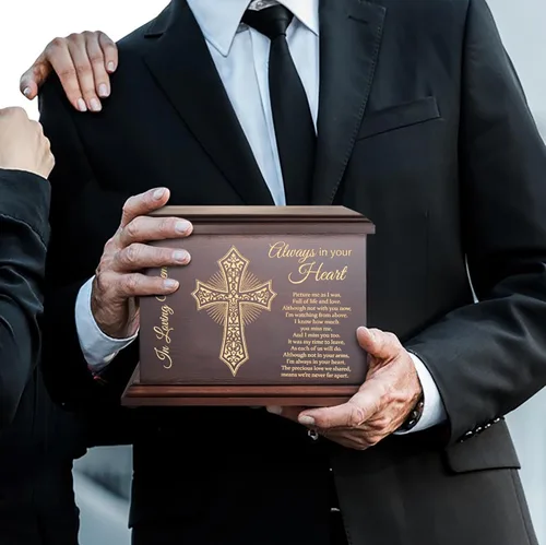 Miniatura 5 de Urnas Conmemorativas de Cremación para Cenizas Humanas de Adultos Hombres y Mujeres, Caja de Madera y Ataúd para Cenizas de Hombres, Mujeres
