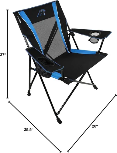 Miniatura 3 de Kijaro Dual Lock Pro, Silla plegable para fanáticos de deportes, 26" L x 35.5" W x 37" H, Carolina Panthers