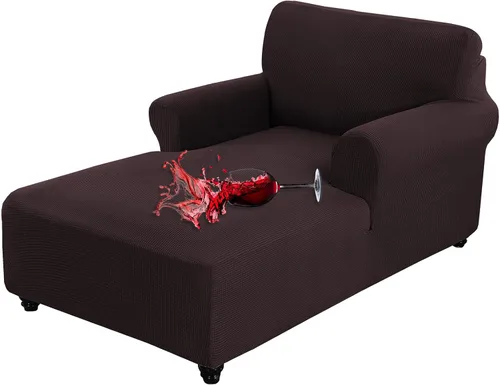 OKYUK Funda para tumbona, de tela jacquard, elástica, con doble brazo, lavable a máquina, protector de muebles suave para sala de estar y dormitorio