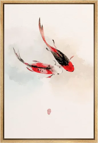 Miniatura 22 de NWT Impresión en lienzo enmarcado para pared, acuarela, grullas, pájaros volando, naturaleza salvaje, ilustraciones de arte moderno decorativo