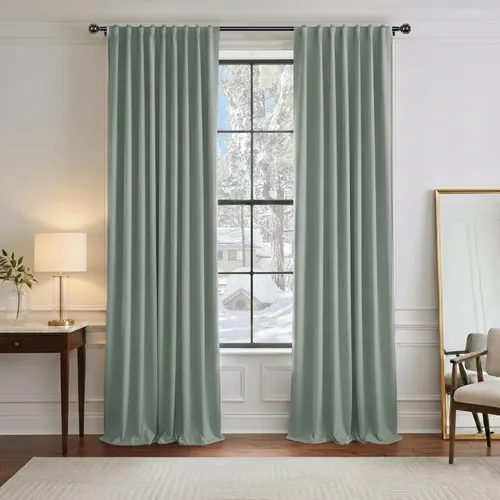 Miniatura 121 de PONY DANCE Cortinas cortas con aislamiento térmico para ventana pequeña, para guardería, baño, cocina, lavandería, caravana, sótano, 29 pulgadas