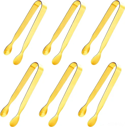 Pinzas de hielo para cubos de azúcar, pinzas pequeñas de acero inoxidable para servir aperitivos, pinzas de cocina pequeñas para fiestas de té,