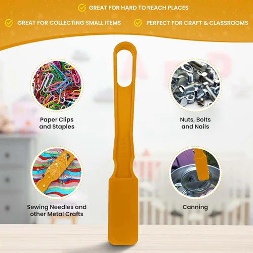 Miniatura 6 de MR CHIPS Varitas magnéticas fabricadas en Estados Unidos y chips de plástico de 3/4 pulgadas con anillos de metal, 100 piezas, bolsa de Amarillo