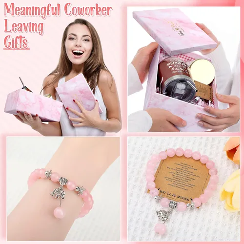 Miniatura 2 de 11 unidades, regalos de despedida para compañeros de trabajo, mujeres, cesta de regalo de despedida para mujer, mujer, jefa (despedida, rosa)