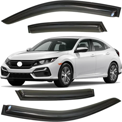 Miniatura 58 de Viseras para ventanas para Mazda 3 Sedán 4 puertas 2004 2005 2006 2007 2008 2009 estilo JDM Mugen, deflector de viento, protector solar y de lluvia