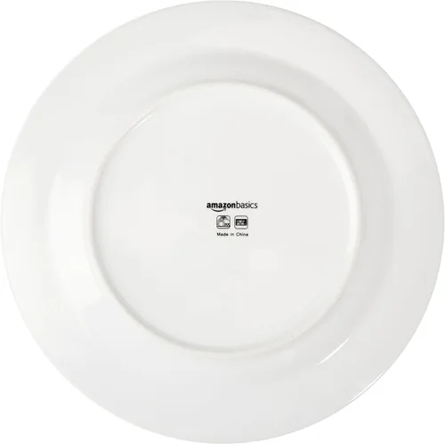 Miniatura 5 de Amazon Basics - Juego de vajilla de cocina de 16 piezas con rayas de café, platos, cuencos, tazas, servicio para 4, color negro