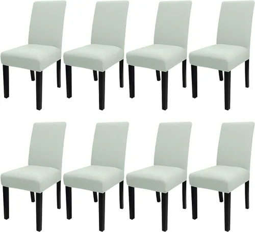 Miniatura 116 de JQinHome Juego de 8 fundas para sillas de comedor, fundas de alta elasticidad extraíbles y lavables, fundas protectoras de asiento para silla