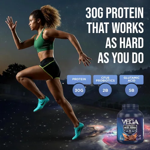 Miniatura 10 de Vega Sport Proteína Vegana en Polvo + Recuperación - 30g de Proteína a Base de Plantas por Porción, Mocha, 45 Porciones, 5g de BCAA, Probióticos