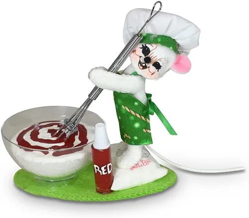 Miniatura 2 de Annalee Adorno de árbol de ratón de chef de bastón de caramelo, 3 pulgadas