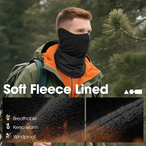 Miniatura 6 de LONGLONG Calentador de cuello de invierno para hombres, máscara de esquí de forro polar para la cara de las mujeres, bufandas a prueba de viento