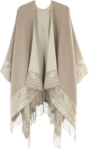 Miniatura 124 de Poncho chal para mujer, suéteres suaves y cálidos para mujer, parte delantera abierta, poncho de viaje para otoño, invierno y primavera