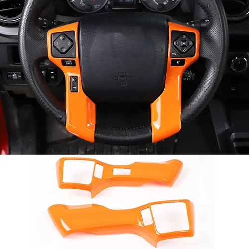 Miniatura 4 de Molduras Cromadas para Volante de Automóvil Cubiertas Adhesivos Calcomanías Compatible con Toyota Tundra 2014-2021 Tacoma 2016-2022 ABS Accesorios