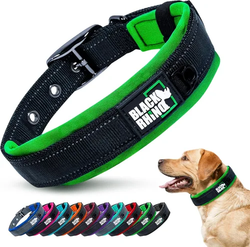 Miniatura 20 de Collares para perros Black Rhino para perros medianos - Collar de perro ajustable reflectante resistente con acolchado de neopreno ultra suave