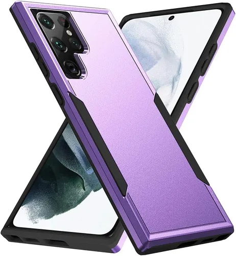 Funda para Samsung Galaxy S22 Ultra, amortiguador+duradera+funda a prueba de golpes para Galaxy S22 Ultra, morado Púrpura