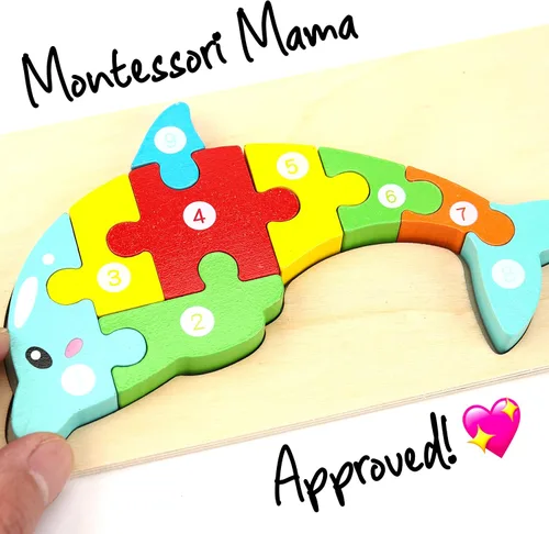 Miniatura 6 de Montessori Mama Rompecabezas de madera para niños de 2 a 4 años, juguetes Montessori para niños de 3 años, juguetes de animales para niños pequeños