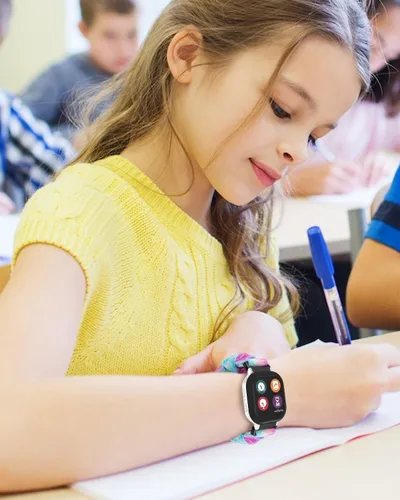 Miniatura 6 de NewJourney Bonita banda elástica estampada para AT&T amiGO Jr Watch 2/1 – Solo Loop, diseño sin cierre para niñas y niños Púrpura Rosa+Rosa Azul