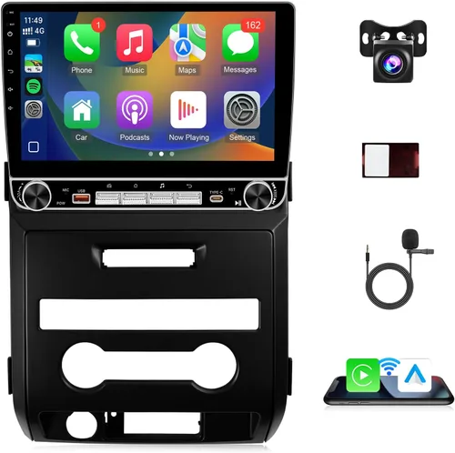 Leadfan Radio de coche de 8 núcleos 4+64G para Ford F150 2009-2012 estéreo con Carplay inalámbrico Android Auto, 10.1 '' Android 13 pantalla táctil