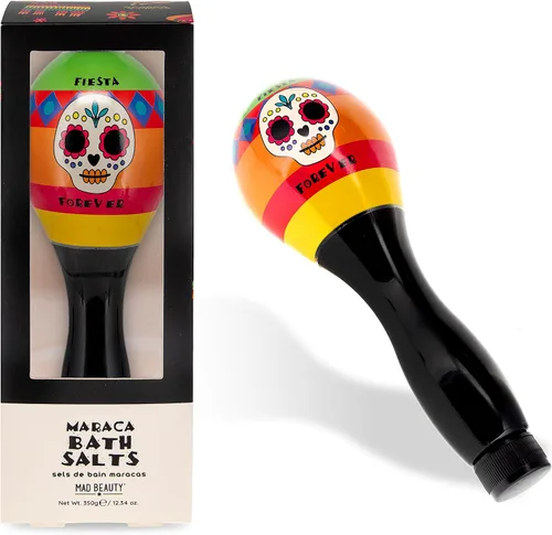 Miniatura 5 de MAD Beauty Sales de baño Fiesta Forever Maraca – Diseño de calavera de azúcar, aroma a piña y lima, estilo mexicano, baño relajante para remojar