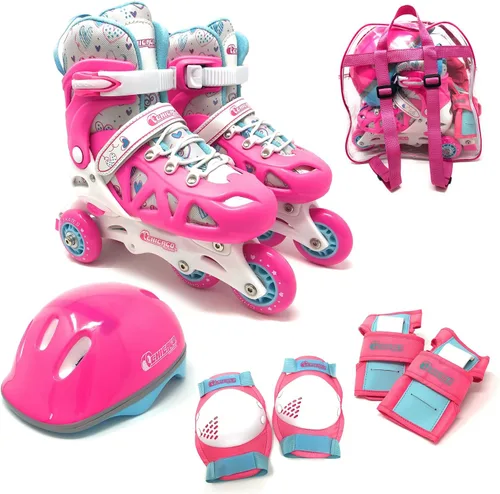Chicago Skates - Conjunto de patines para entrenamiento en línea, color rosa, morado, tallas medianas 1-4