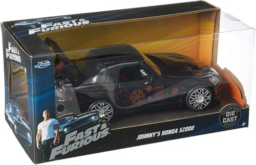 Miniatura 3 de Jada Toys Fast & Furious 1:24 Johnny's Honda S2000 - Coche fundido a presión, juguetes para niños y adultos, color negro