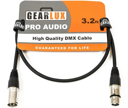 Miniatura 3 de Gearlux Cable DMX, 3 pines, macho a hembra, 3.2 pies - paquete de 10