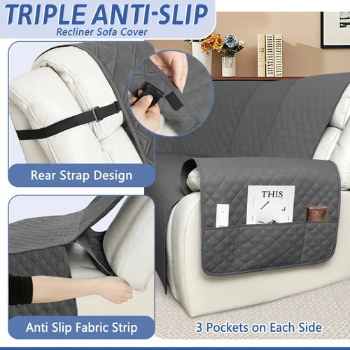 Miniatura 4 de Arfntevss - Fundas de sofá seccional reclinable 100% impermeables en forma de L, funda de sofá para sofá seccional reclinable en forma de L, juego