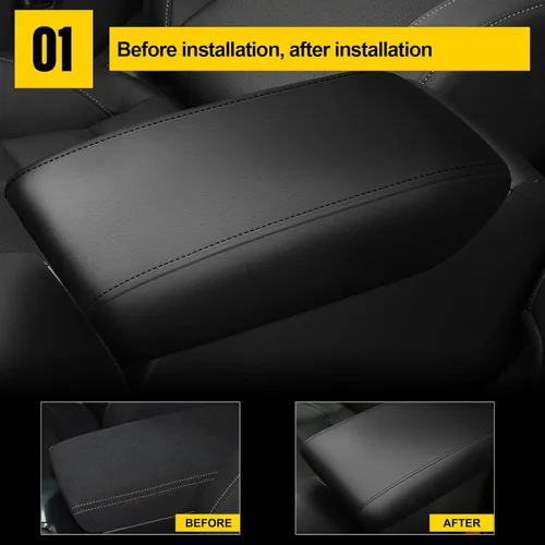 Miniatura 2 de AOMSAZTO Funda de reposabrazos para Civic Honda 2012-2015, color negro, almohadilla de consola central para Civic