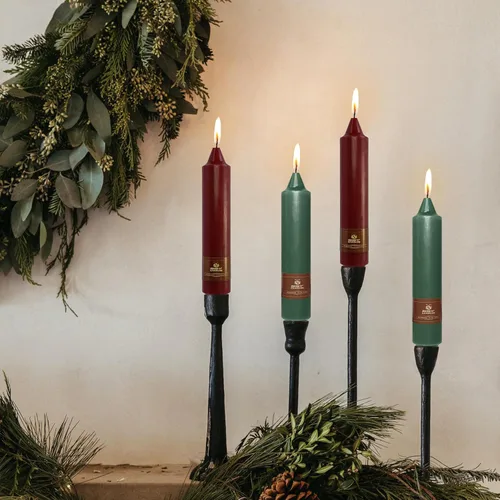 Miniatura 35 de Velas en espiral de Navidad, velas cónicas doradas, 10 pulgadas, sin perfume, para regalo de invierno, vacaciones, Navidad, decoración del hogar