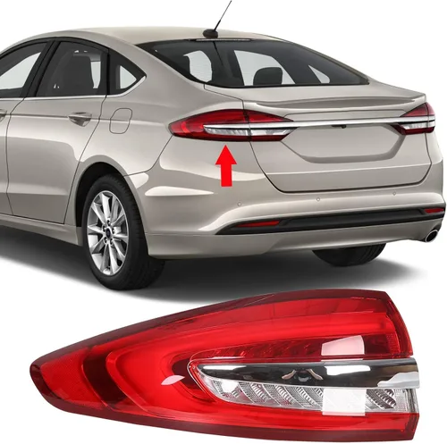 ECOTRIC Lámpara trasera compatible con Ford Fusion 2017-2020 Reemplazo para FO2804118 lado del conductor, LH izquierdo, luz de giro amarilla