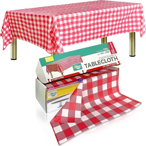 Miniatura 9 de Smarty Kiddo Rollo de mantel de plástico negro de 54 x 100 pies con caja de cortador integrada, mantel desechable para fiestas, pícnic, eventos
