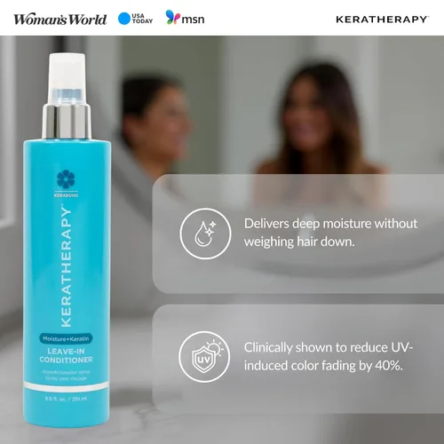 Miniatura 5 de Keratherapy Acondicionador hidratante sin enjuague en aerosol con infusión de queratina, 8.5 onzas líquidas, acondicionador hidratante sin enjuague