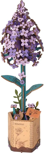 Miniatura 23 de rowood Rompecabezas 3D de flores de madera, juego de bloques de construcción de flores, kit de manualidades, día de la madre, día de San Valentín