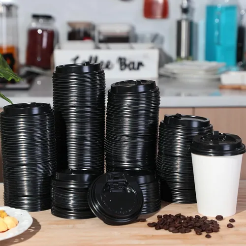 Miniatura 3 de Maxcheck Paquete de 1000 tapas para tazas de café a granel, cubiertas de cúpula desechables de 3.6 pulgadas con ventilación de aire, se adapta a