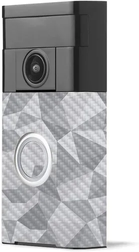 Miniatura 26 de MightySkins - Piel de fibra de carbono para timbre de video con anillo – Madera abstracta Acabado de fibra de carbono texturizado protector
