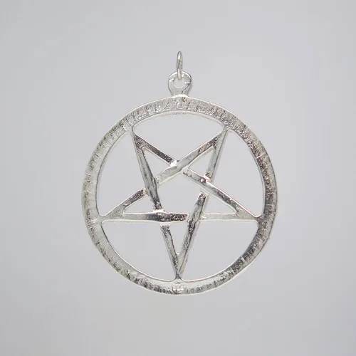 Miniatura 4 de Colgante de pentagrama de pentáculo invertido de plata de ley, Metal, No es una piedra preciosa