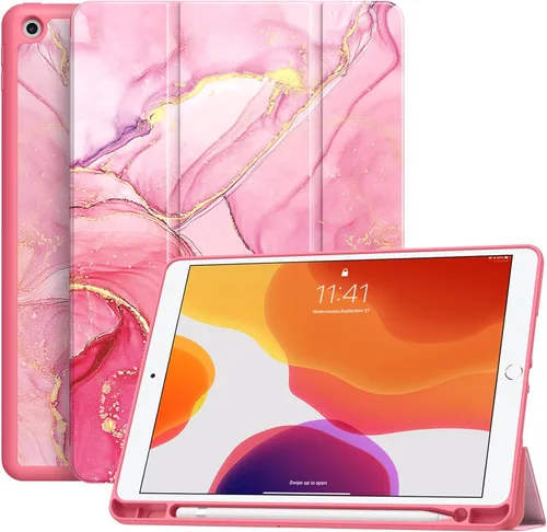 Miniatura 19 de Soke - Funda para iPad de 9ª generación 2021/8ª generación 2020/7ª generación 2019 con soporte para lápices - Funda de protección premium a prueba
