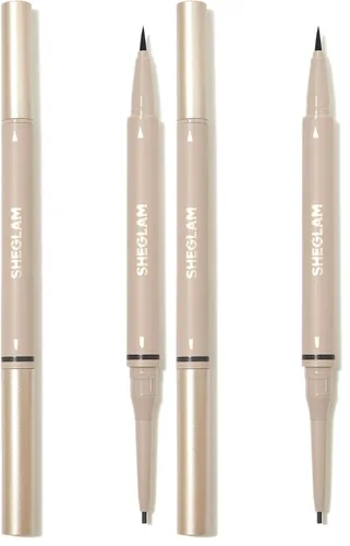Miniatura 8 de SHEGLAM Lápices de cejas de doble cara, crema impermeable de larga duración, maquillaje de cejas en lápiz - Castaño Caoba