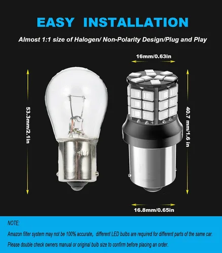 Miniatura 2 de Serundo Auto Bombilla LED 1156, 12 V, 24 V, súper brillante, 1141 1003 BA15S, bombillas LED utilizadas para luces de marcha atrás, luces traseras