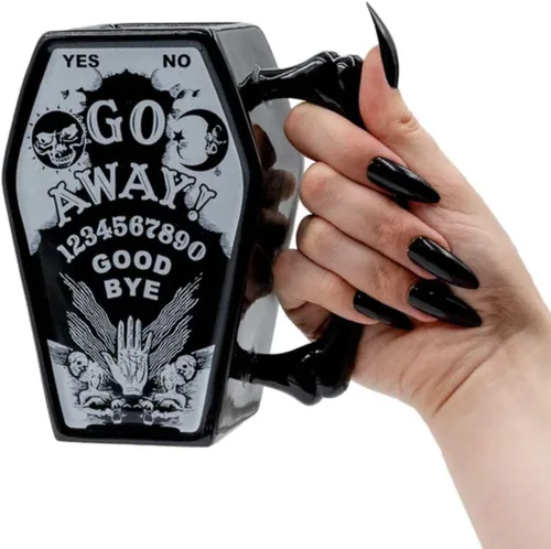 Miniatura 2 de Kreepsville 666 Taza de ataúd Criatura de la noche ir lejos Ouija Skull Cross Bones, negro, talla única