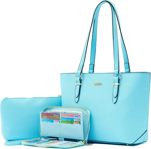 Miniatura 8 de Juego de bolsos y carteras para mujer, bolso de mano para el trabajo, bolso de hombro con asa superior y cartera a juego
